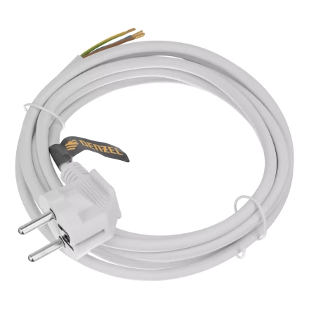Шнур сетевой Denzel Energy Series, ПВС, 3 м, 3 x 1 мм, с неразборной вилкой, белый, 3 м, 37666 купить в Нижневартовске