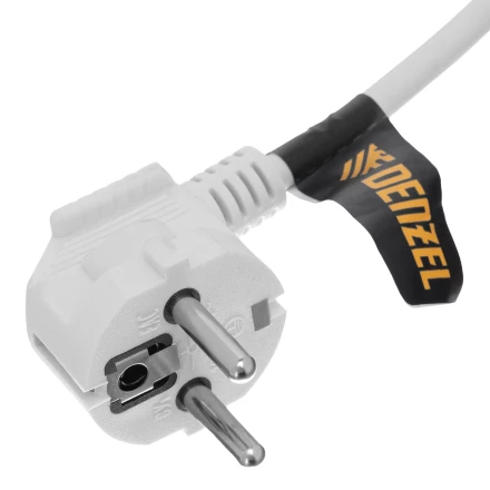 Шнур сетевой Denzel Energy Series, ПВС, 3 м, 3 x 1 мм, с неразборной вилкой, белый, 3 м, 37666 купить в Нижневартовске