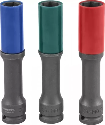 Набор головок торцевых ударных тонкостенных для дисков 1/2"DR 17-19-21мм Jonnesway S18AD4103S 48851 купить в Нижневартовске