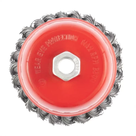 Щетка для УШМ, 100 мм, М14, "чашка", крученая металлическая проволока  MATRIX 74628 купить в Нижневартовске