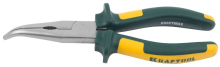 Тонкогубцы KRAFTOOL&quot;KRAFT-MAX&quot;,изогнутые,Cr-Mo,маслобензост двухкомп рукоятки,шарнирное соединение с повыш износост,200мм 22011-4-20 купить в Нижневартовске