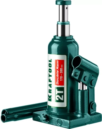 Домкрат гидравлический бутылочный "Double Ram", сварной, телескопический, 2т, 170-380мм, KRAFTOOL 43463-2 43463-2 купить в Нижневартовске
