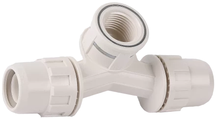 Штуцер с гайкой ЗУБР ШиреФит - внутренняя резьба - штуцер с гайкой 16 мм - 1/2? - 16 мм переходной тройник со смещением 51504-16-1/2-16 купить в Нижневартовске