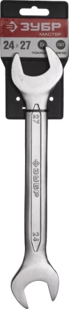 Ключ ЗУБР &quot;МАСТЕР&quot; гаечный рожковый, Cr-V сталь, хромированный, 24х27мм 27010-24-27 купить в Нижневартовске