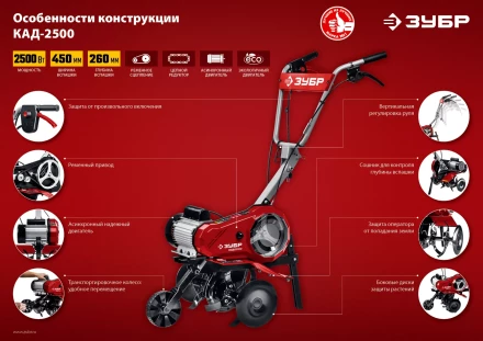 Культиватор электрический КАД-2500 серия МАСТЕР купить в Нижневартовске