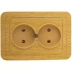 Розетка СВЕТОЗАР "ГАММА" без заземления, двойная, цвет ольха,16А/~250В SV-54102-A купить в Нижневартовске