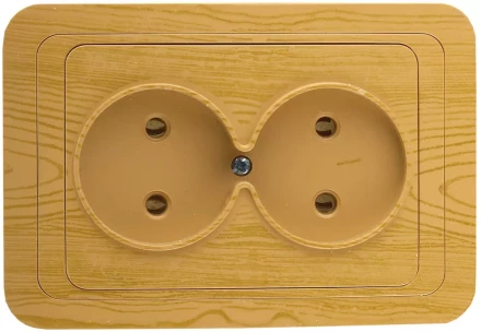 Розетка СВЕТОЗАР "ГАММА" без заземления, двойная, цвет ольха,16А/~250В SV-54102-A купить в Нижневартовске