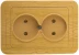 Розетка СВЕТОЗАР "ГАММА" без заземления, двойная, цвет ольха,16А/~250В SV-54102-A купить в Нижневартовске