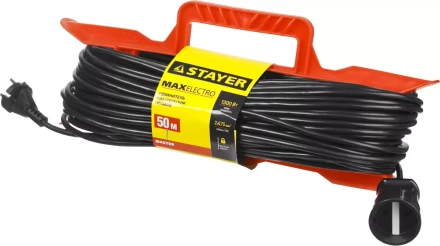 Удлинитель электрический "MAXElectro" на рамке, 50 м, 1 гнездо, STAYER 55018-50 купить в Нижневартовске
