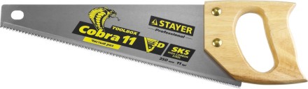 Ножовка многоцелевая компактная (пила) COBRA TOOLBOX 350 мм,11 TPI, прямой мелкий зуб, точный рез вдоль и поперек волокон разных материалов, STAYER 1515-35 купить в Нижневартовске