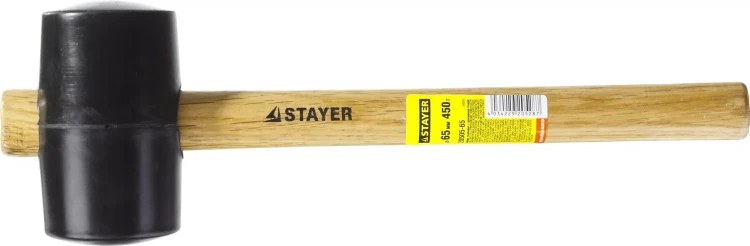 Киянка STAYER резиновая черная с деревянной ручкой, 450г 20505-65 купить в Нижневартовске