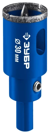 ЗУБР АГК d 30 мм (центр. сверло, трехгр. хвост, Р60), Алмазная коронка, Профессионал (29850-30) купить в Нижневартовске