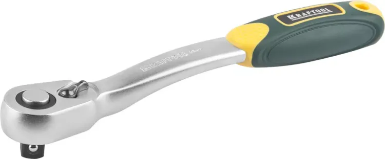 Трещотка для торцовых головок KRAFTOOL "PRO", Сr-V сталь, 72 зубца, изогнутая, 1/2" 27795-1/2_z02 купить в Нижневартовске