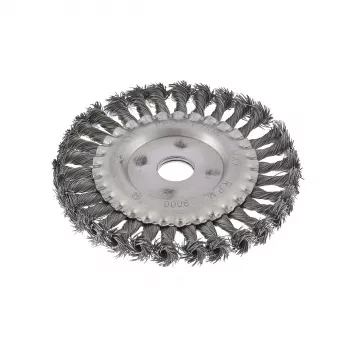 Щетка для УШМ 150 мм посадка 22,2 мм плоская крученая металлическая проволока СИБРТЕХ 746347 купить в Нижневартовске