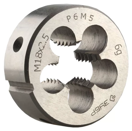 Плашка ЗУБР "ЭКСПЕРТ" круглая машинно-ручная для нарезания метрической резьбы, М18 x 2,5 4-28023-18-2.5 купить в Нижневартовске