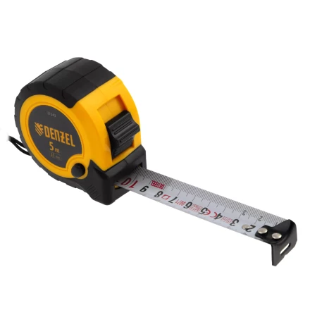 Рулетка Denzel 5м х 25мм, двухкомп. корпус, кнопка-пауза, 31543 купить в Нижневартовске