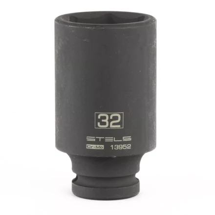 Головка ударная удлиненная шестигранная 32мм 1/2" CrMo  Stels 13952 купить в Нижневартовске