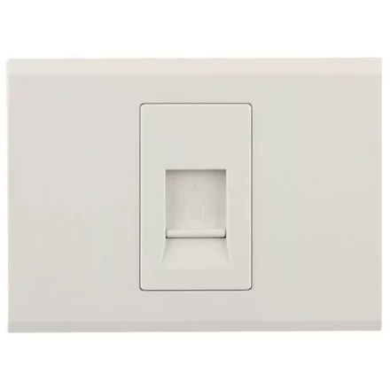 Розетка СВЕТОЗАР "ЭФФЕКТ" телефонная, одинарная, без вставки и рамки, цвет бежевый SV-54417-B купить в Нижневартовске