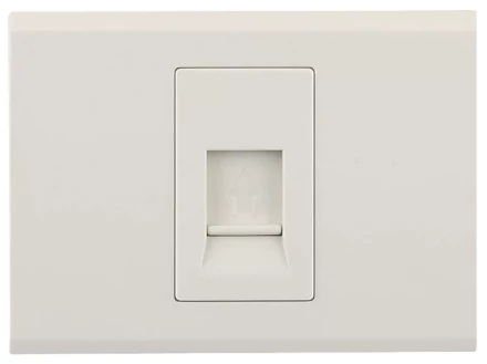 Розетка СВЕТОЗАР "ЭФФЕКТ" телефонная, одинарная, без вставки и рамки, цвет бежевый SV-54417-B купить в Нижневартовске