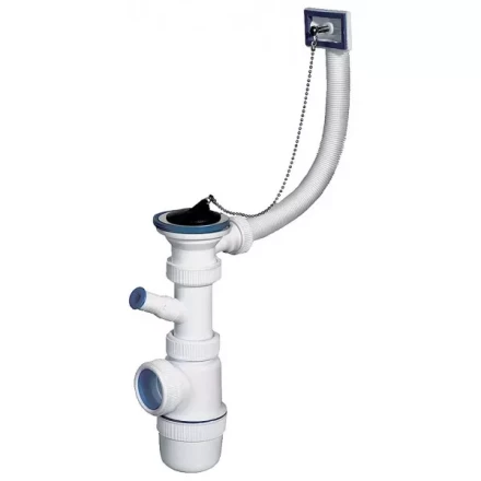 Сифон ЗУБР "ЭКСПЕРТ" колбовый для моек и раковин, выпуск - нержавеющая чашка, перелив, отвод для стиральной машины 51819 купить в Нижневартовске