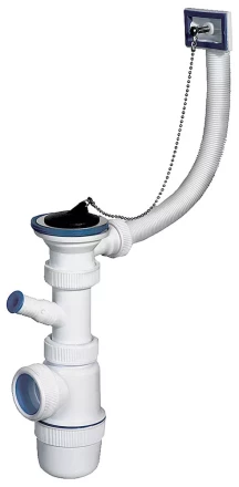 Сифон ЗУБР "ЭКСПЕРТ" колбовый для моек и раковин, выпуск - нержавеющая чашка, перелив, отвод для стиральной машины 51819 купить в Нижневартовске