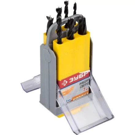 ЗУБР. Набор сверл по дереву, в супер боксе, 4-5-6-7-8-9-10 мм 29421-H7-SB купить в Нижневартовске