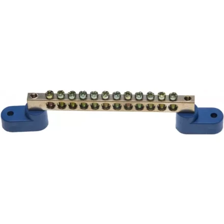 Шина СВЕТОЗАР нулевая на 2-х угловых изоляторах, поворотная,макс. ток 100А, 5,2мм, 12 полюсов 49809-12 купить в Нижневартовске