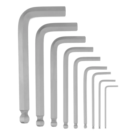 Набор ключей имбусовых, HEX, 2-12 мм, CrV, 9 шт., с шаром Сибртех 123637 купить в Нижневартовске