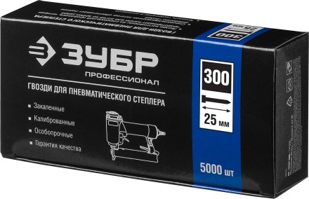 Гвозди тип 300, 25 мм, особотвердые, ЗУБР &quot;ПРОФЕССИОНАЛ&quot; 31830-25, 5000 шт 31830-25 купить в Нижневартовске