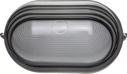 Светильник уличный СВЕТОЗАР влагозащищенный с верхним декоративным кожухом, овал, цвет черный, 100Вт SV-57223-B купить в Нижневартовске