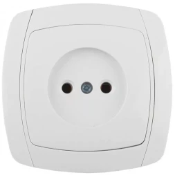 Розетка СВЕТОЗАР "CITY LIGHT" одинарная в сборе, без заземления, цвет белый, 16А/~250В SV-54200-W