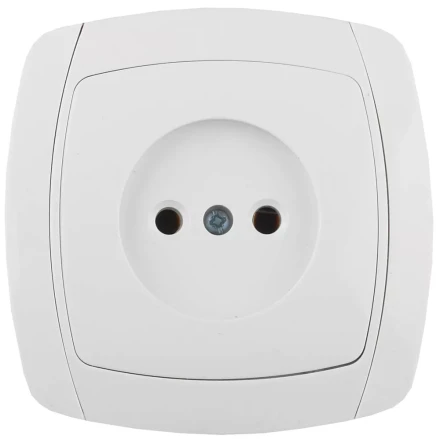 Розетка СВЕТОЗАР "CITY LIGHT" одинарная в сборе, без заземления, цвет белый, 16А/~250В SV-54200-W купить в Нижневартовске