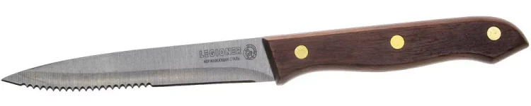 Нож LEGIONER "GERMANICA" для стейка, с деревянной ручкой, лезвие нерж 110мм 47834_z01 купить в Нижневартовске