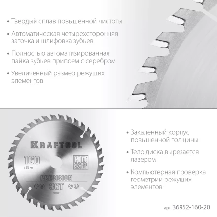 Диск пильный PRECISION, повышенный ресурс 36952-160-20 купить в Нижневартовске