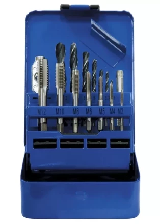 Набор сверл (2,5-10,2) метчиков (М3-М12) 15 предметов СИБРТЕХ 77305 купить в Нижневартовске