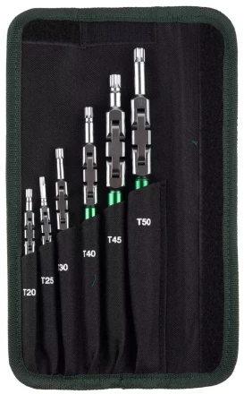 Набор ключей имбусовых KRAFTOOL &quot;INDUSTRIE&quot;, Cr-Mo сталь(S2), шарнирная конструкция, TORX, 6шт, в чехле 27453-H6 купить в Нижневартовске