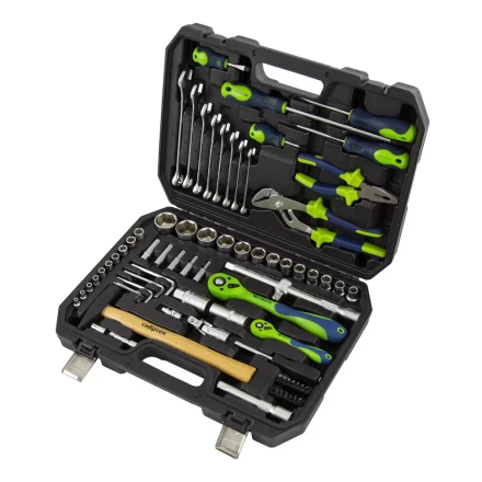 Набор инструментов 76 предметов CrV, 1/2", 1/4" Сибртех 13528 купить в Нижневартовске