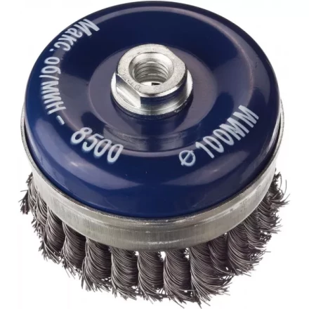 DEXX. Щетка чашечная усиленная для УШМ, жгутированная стальная проволока 0,5мм, 100ммхМ14 35106-100 купить в Нижневартовске
