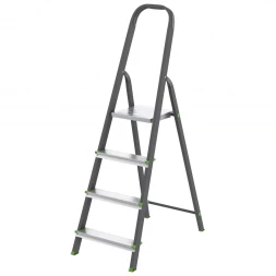 Стремянка 4 ступени стальной Профиль алюминиевые ступени Россия Сибртех 97954