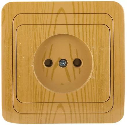 Розетка СВЕТОЗАР "ГАММА" без заземления, одинарная, цвет ольха, 16А/~250В SV-54100-A купить в Нижневартовске