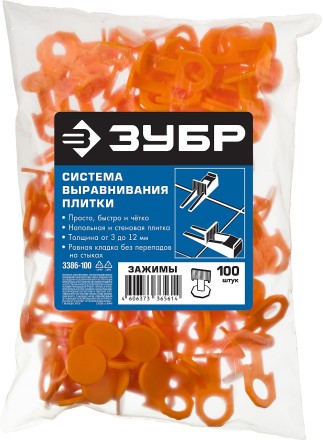 ЗУБР СВП, 1,7 мм, зажим, 100 шт, система выравнивания плитки (3386-100) купить в Нижневартовске