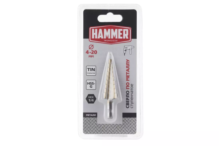 Сверло по металлу HAMMER Ф20х75мм (DR MT ST 4,0-20,0 мм*75/8мм) купить в Нижневартовске