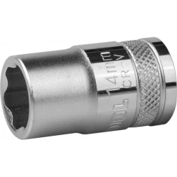 Торцовая головка KRAFTOOL "INDUSTRIE QUALITAT", Cr-V, SUPER-LOCK, хромосатинированная, 1/2", 14 мм 27801-14_z01