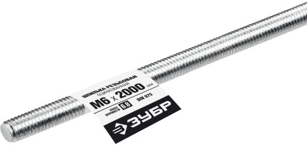 ЗУБР DIN 975, кл. пр. 6.8, М6 x 2000 мм, резьбовая шпилька, 1 шт, Профессионал (30336-06-2) купить в Нижневартовске