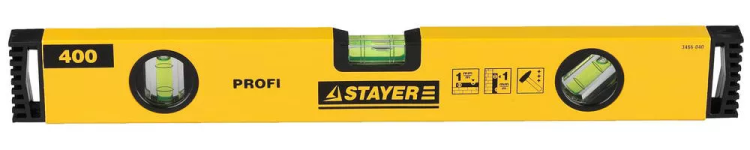 Уровень STAYER "PROFI" "PROFILevel" коробчатый усиленный, фрезерованный, 3 противоударных ампулы, 40см 3466-040 купить в Нижневартовске