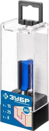 ЗУБР 15 x 25 мм, хвостовик 8 мм, фреза пазовая прямая, Профессионал (28753-15-25) купить в Нижневартовске