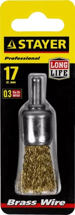 STAYER "PROFESSIONAL". Щетка кистевая для дрели, витая стальная проволока 0,3мм, 17мм 35113-17 купить в Нижневартовске