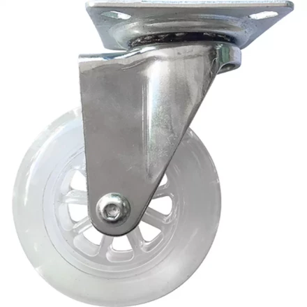 Колесо ПУ прозрачное поворотное d-75 мм, крепление платформенное Сибртех 68733 купить в Нижневартовске