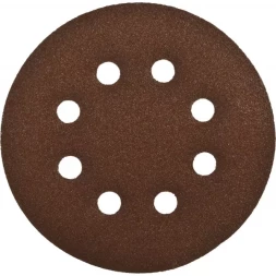 Круг шлифовальный ЗУБР "СТАНДАРТ" из абразивной бумаги на велкро основе, 8 отв., Р120, 125мм, 5шт 35350-125-120