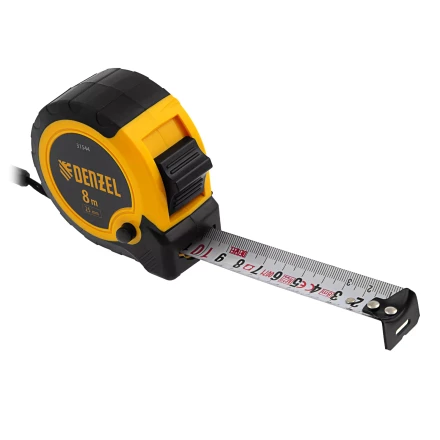 Рулетка Denzel 8м х 25мм, двухкомп. корпус, кнопка-пауза, 31544 купить в Нижневартовске